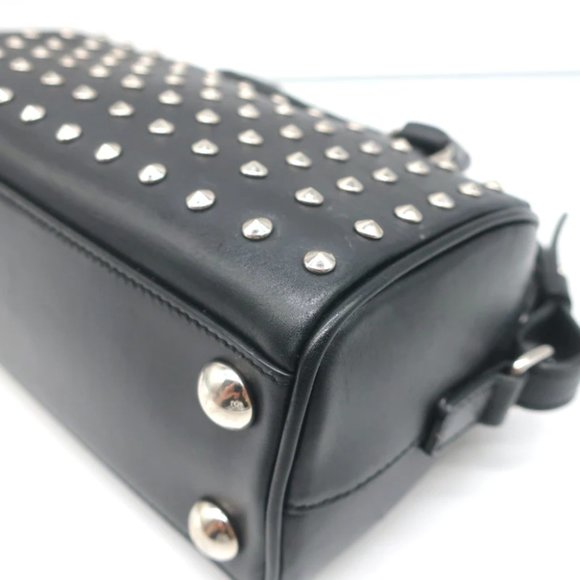 Saint Laurent Toy Duffle Black Studded Leather Chain Strap Crossbody Bag - Picture 10 of 12